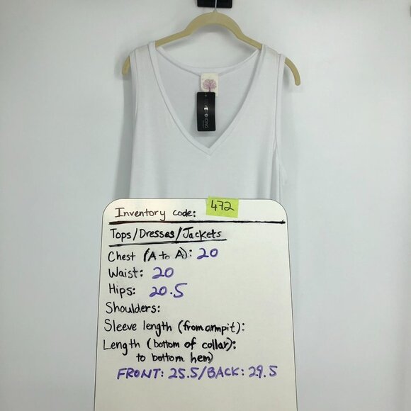 NWT Silver Icing Freeloader White Mad About You v-neck tank  size M/L - Picture 15 of 16